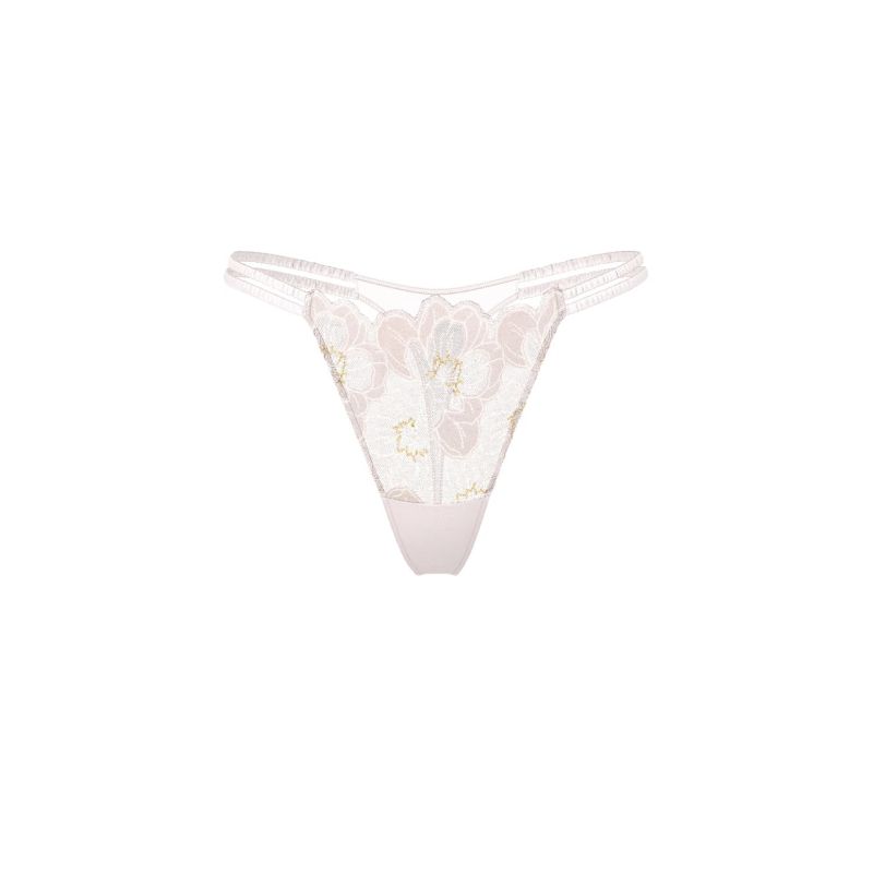 Трусики Peony Embroidery Strappy Thong Panty