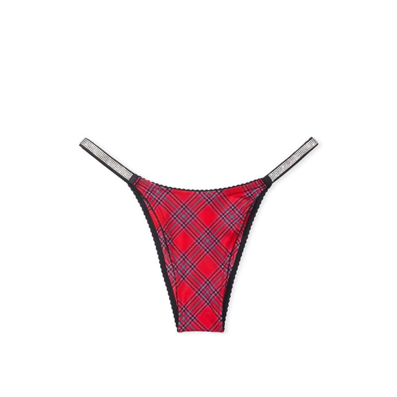 Трусики Very Sexy Shine Strap Brazilian Panty Red Plaid