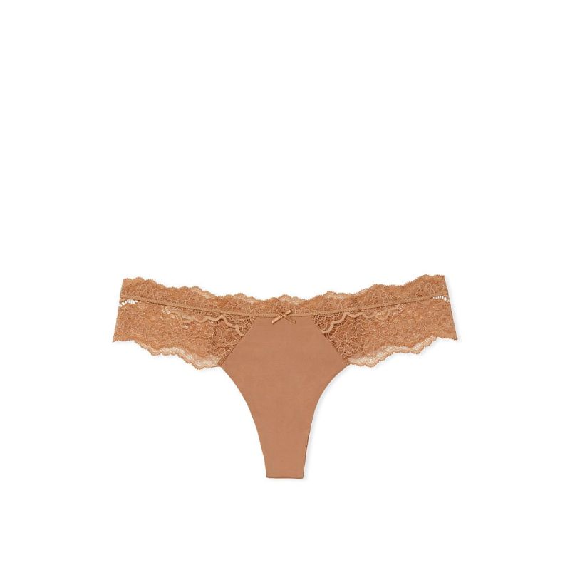 Трусики Lace Thong Panty Toffee