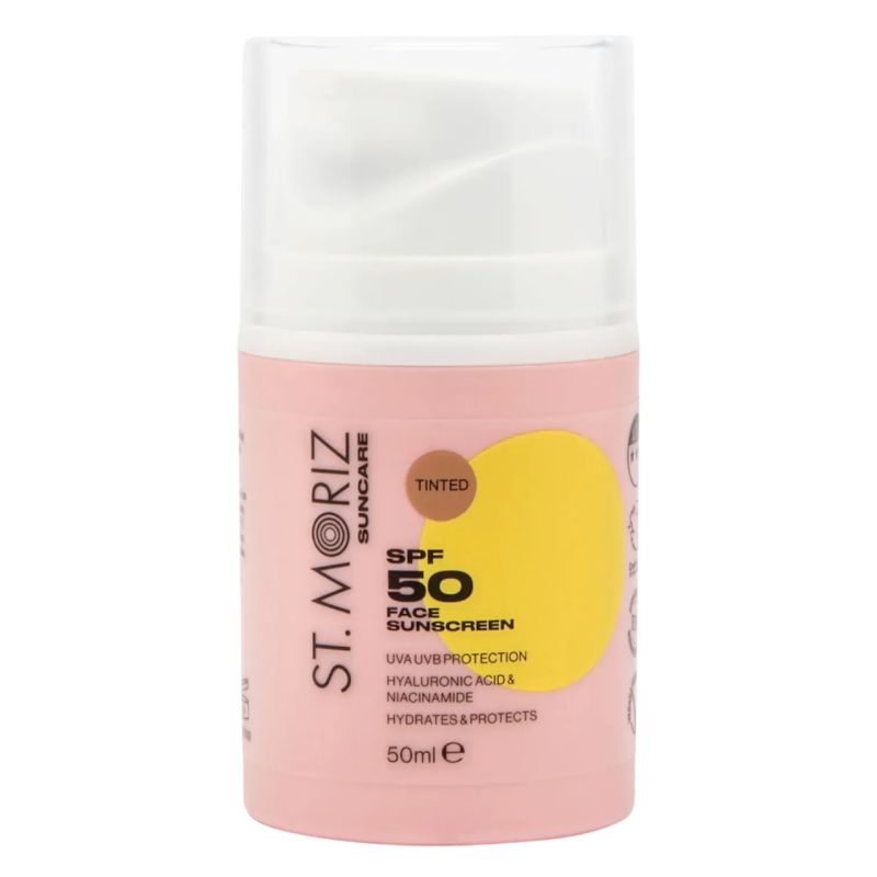 Сонцезахисний тонуючий крем для обличчя SPF 50 Tinted Face Sunscreen St Moriz Suncare