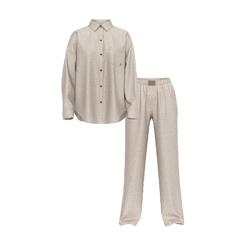 Піжама Modal-Cotton Long Pajama Set Turtle Dove Herringbone