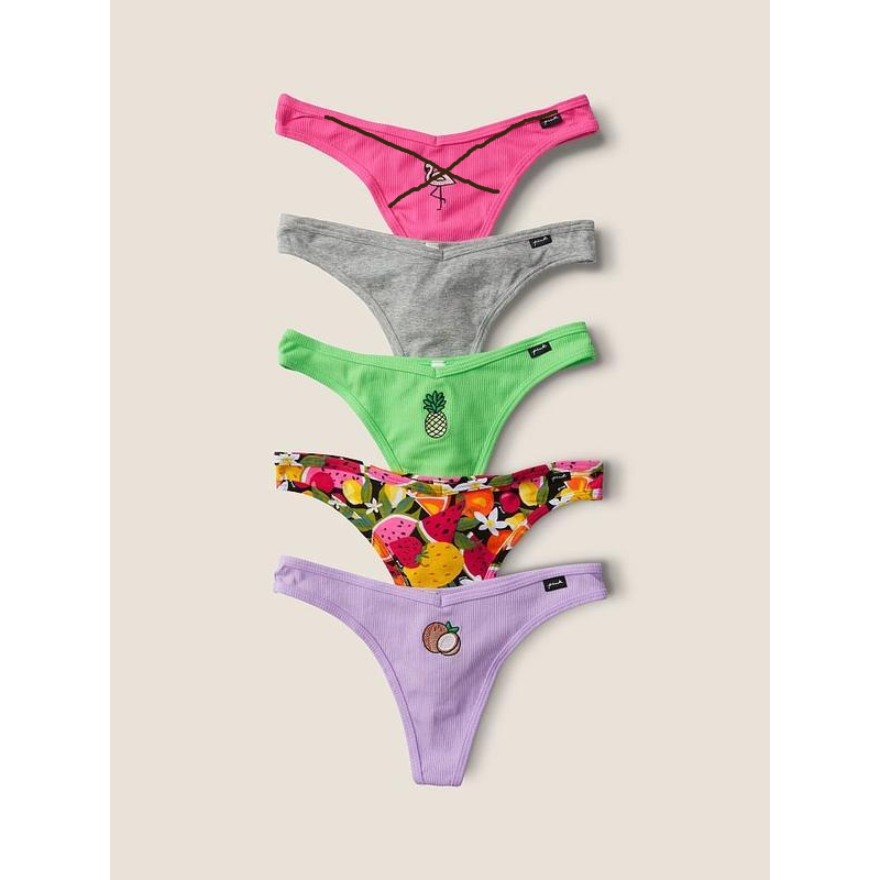Набір трусиків 4-Pack Logo Cotton Thong Panties MultiN