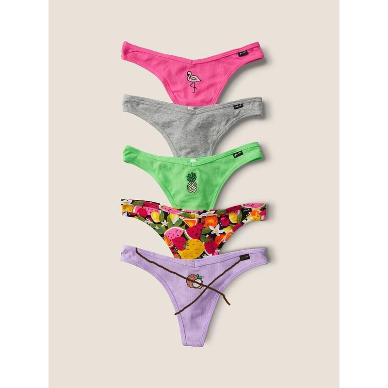Набір трусиків 4-Pack Logo Cotton Thong Panties Multi XS
