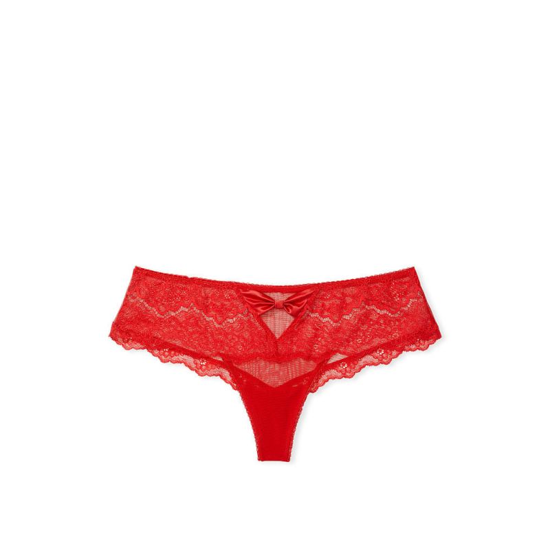 Трусики Satin Bow Lace Hipster Lipstick Red