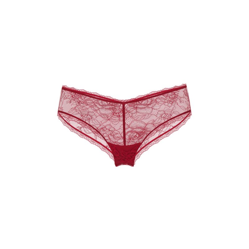 Трусики Very Sexy Rose Lace High-Leg Cheeky Panty Red Lacquer