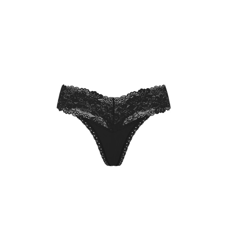 Трусики Wink Lace-Trim Thong Panty Black VS
