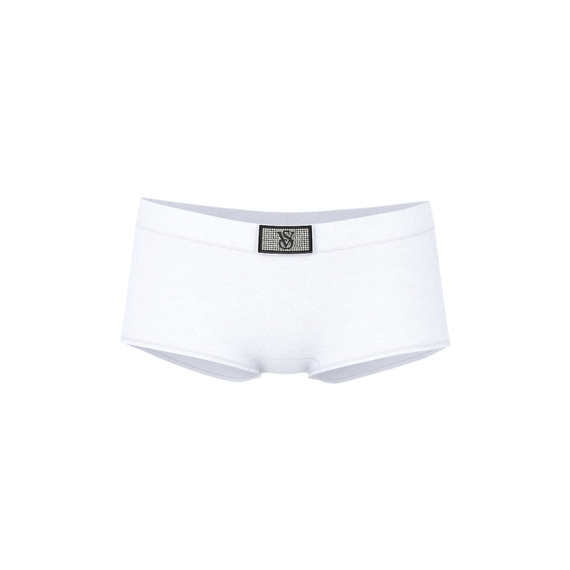 Трусики Logo Cotton Shine Patch Boyshorts Panty White