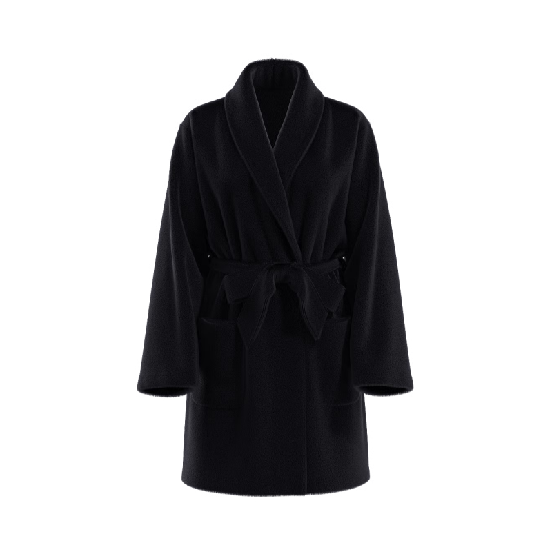 Плюшевий халат Short Cozy Robe Black