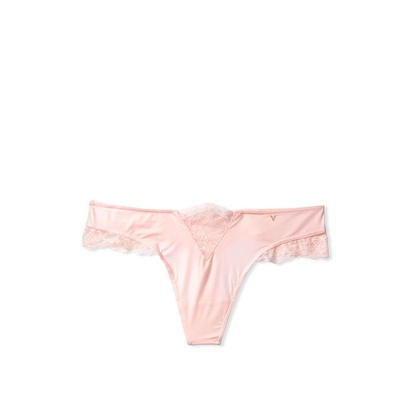 Трусики Micro Lace Inset Thong Panty Purest Pink