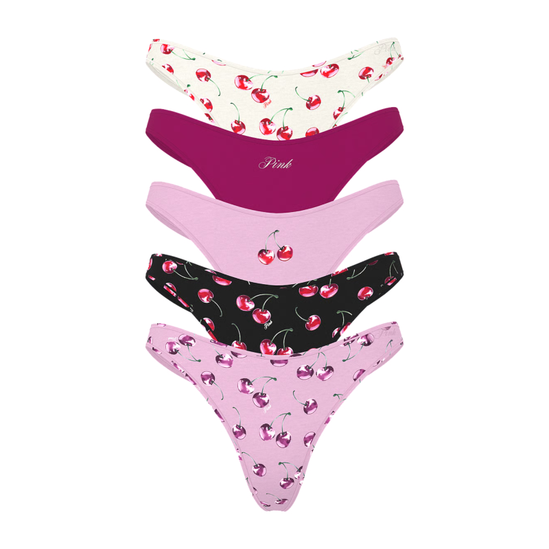 Набір трусиків 5-Pack Logo Cotton Thong Panties Cherries