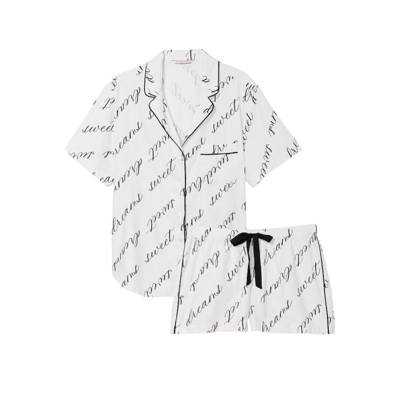 Піжама Flannel Short Pajama Set White Sweet Dreams