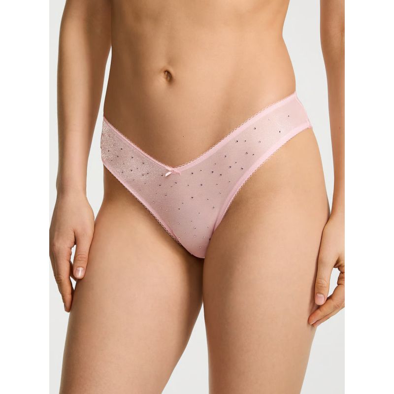Трусики Dream Angels Crystal Shimmer Brazilian Panty Pink