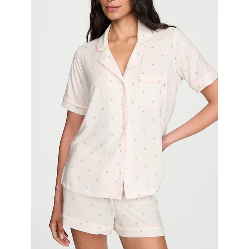 Піжама Modal Short Pajama Set Pink Palms