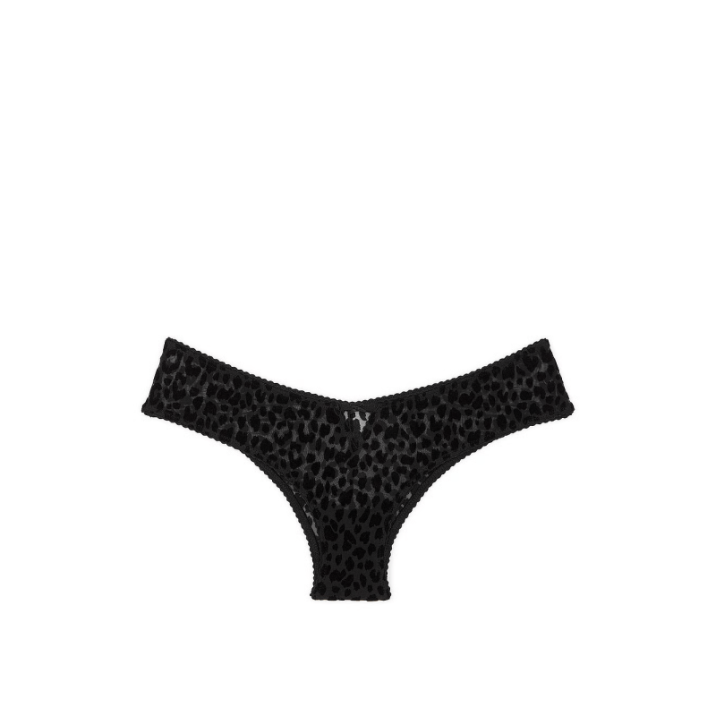 Жіночі трусики Very Sexy Flocked Leopard High-Leg Cheeky Panty Black