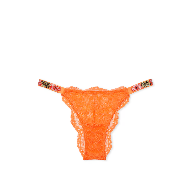 Трусики Hibiscus Shine Strap Lace Brazilian Panty Sunny Orange