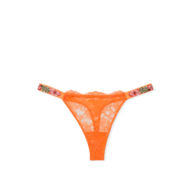 Трусики Hibiscus Shine Strap Lace Thong Panty Sunny Orange