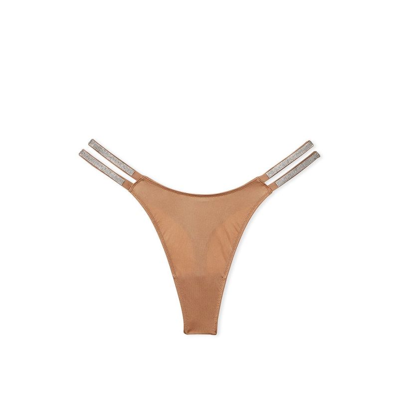 Трусики Double Shine Strap Thong Panty Toffee