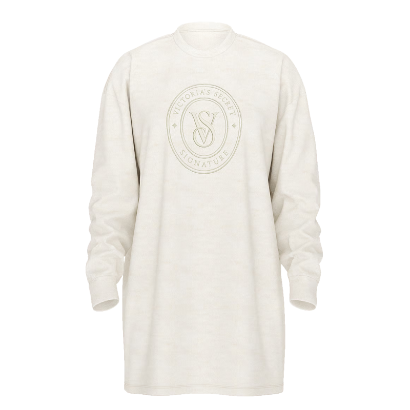 Нічна сорочка Cotton Long-Sleeve Pocket Sleep Tee Natural Heather VS