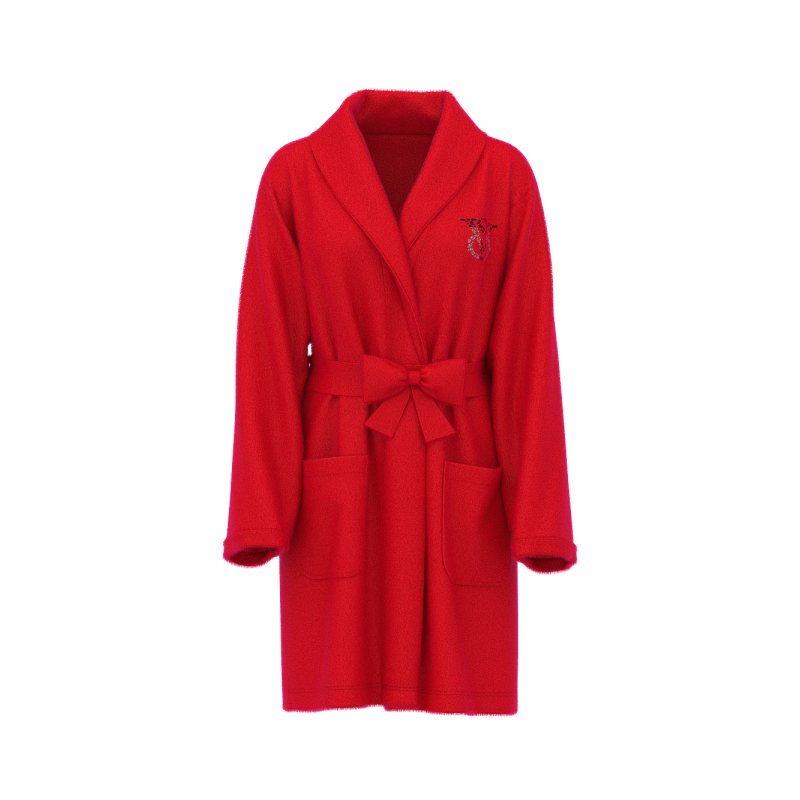 Плюшевий халат Short Cozy Robe Red