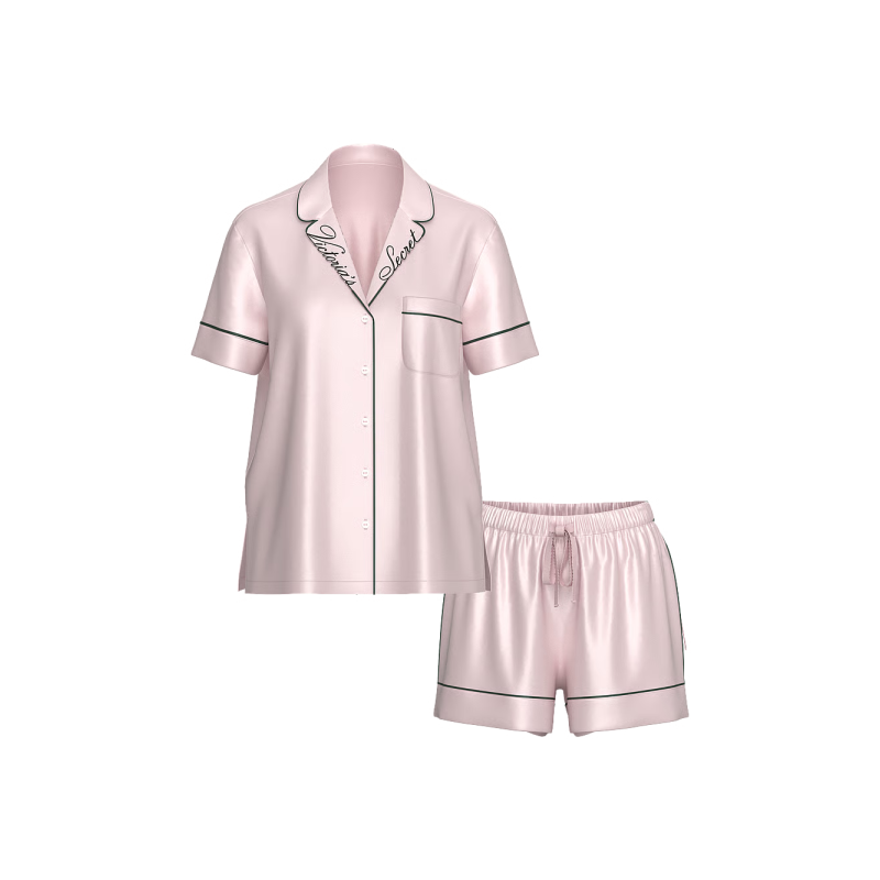 Піжама сатинова Glazed Satin Short Pajama Set Angel Pink W