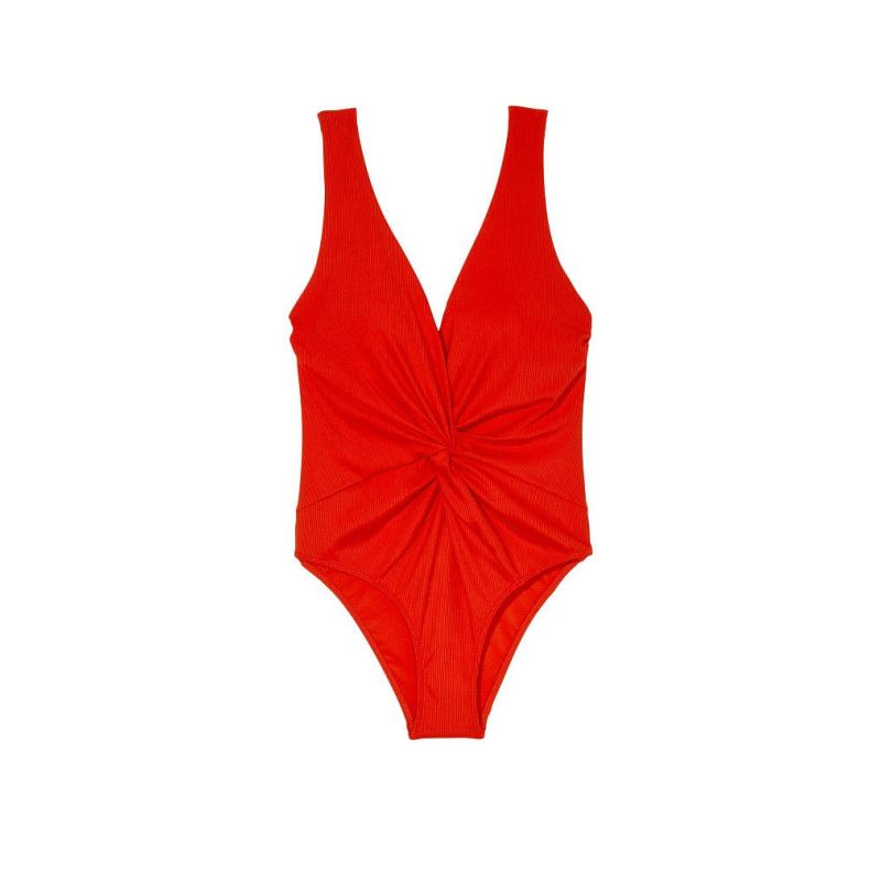 Суцільний купальник Twist Plunge Swimsuit Flame
