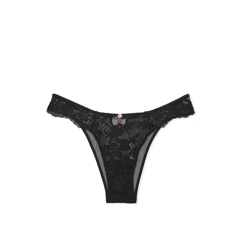 Трусики Dream Angel Twinkle Bow Lace Brazilian Panty Black