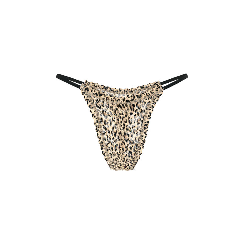 Трусики Lace String Thong Panty Natural Leopard