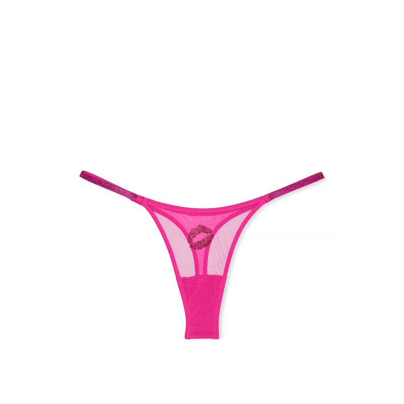 Трусики Flirty Mesh Shine Strap Thong Panty Fuchsia Frenzy