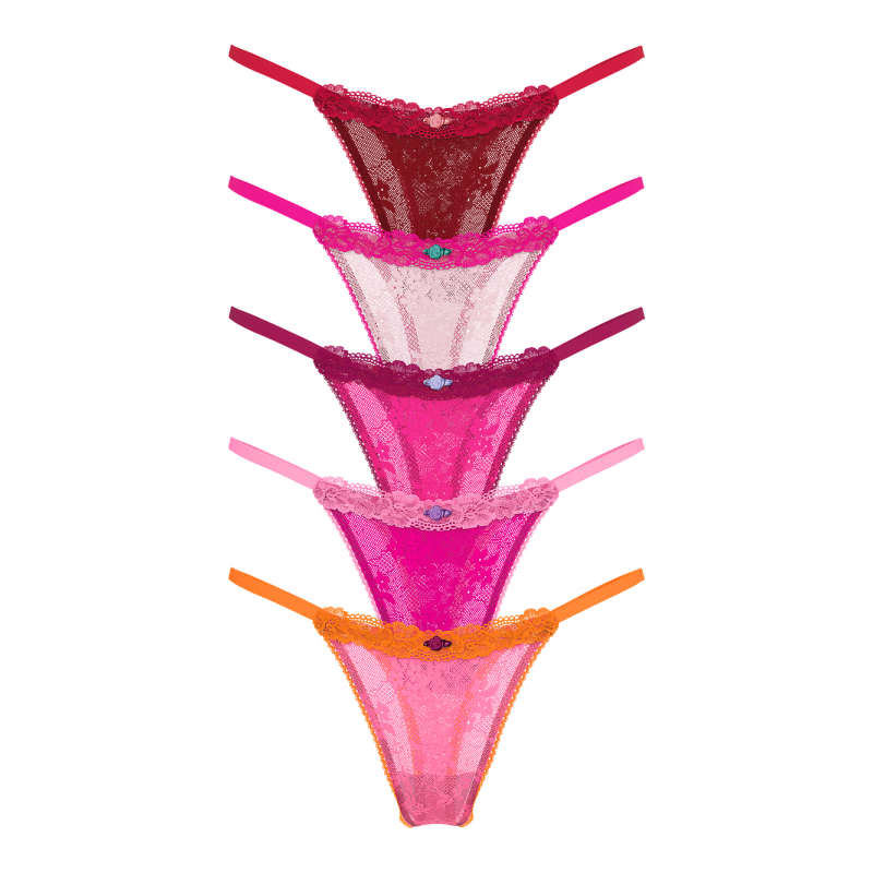 Набір трусиків 5-Pack Lacie String Thong Panties Multi VS