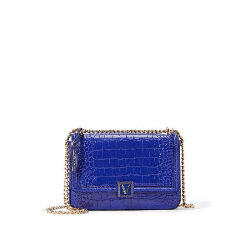 Сумка The Victoria Medium Bag Sapphire Croc