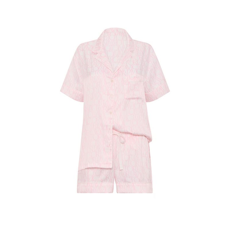 Піжама сатинова Signature Satin Short Pajama Set Coconut White