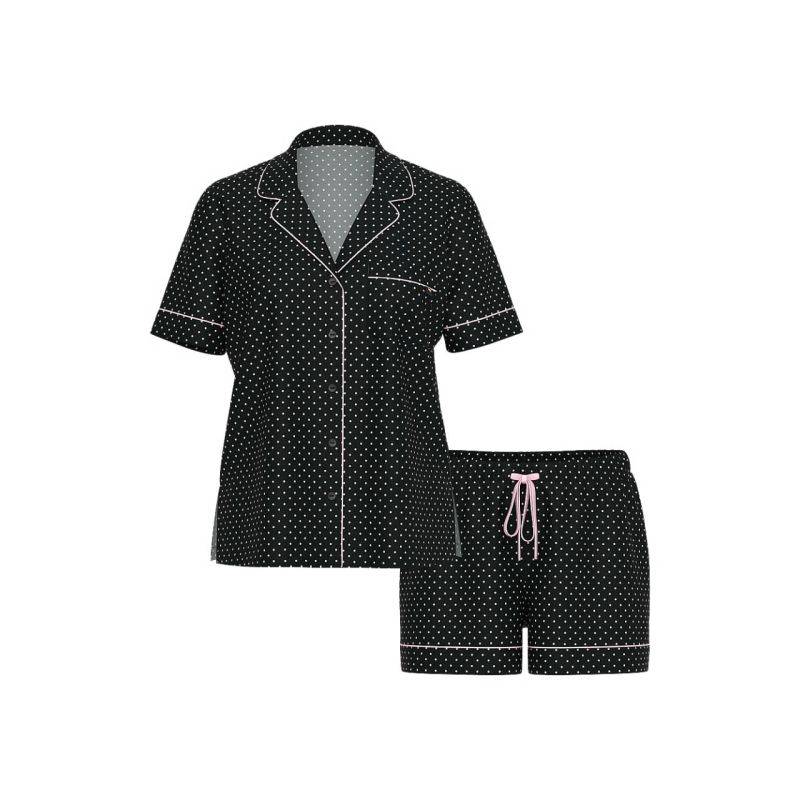 Піжама Modal Short Pajama Set  Black Pretty Dot