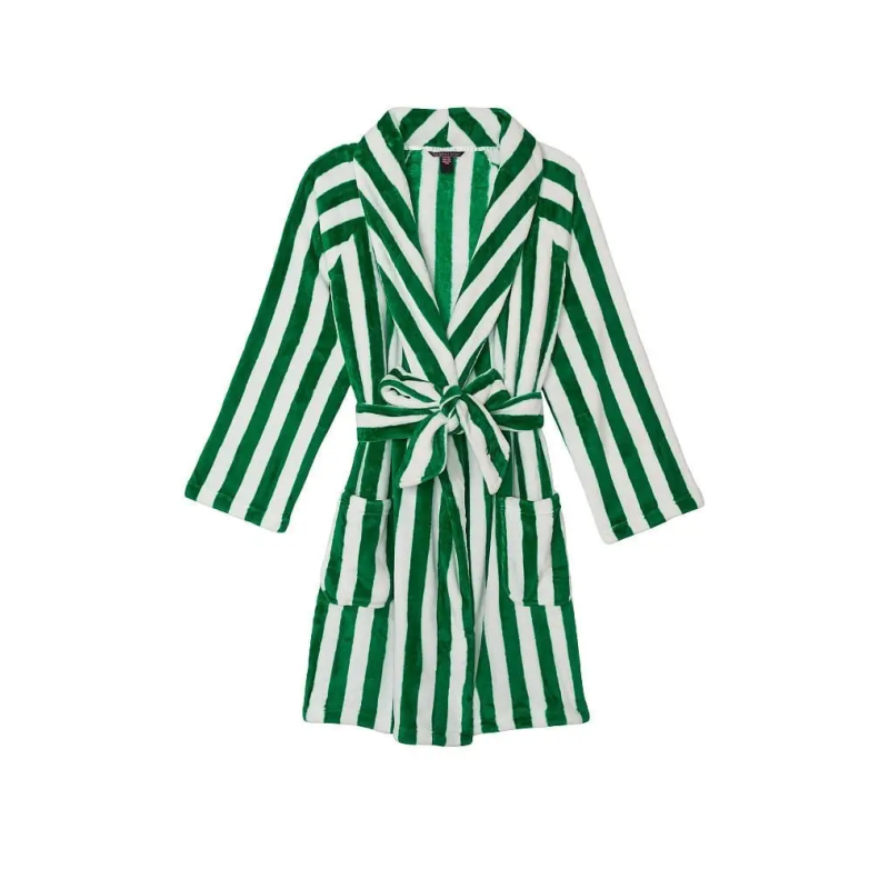 Плюшевий халат Short Cozy Robe Green XS-S