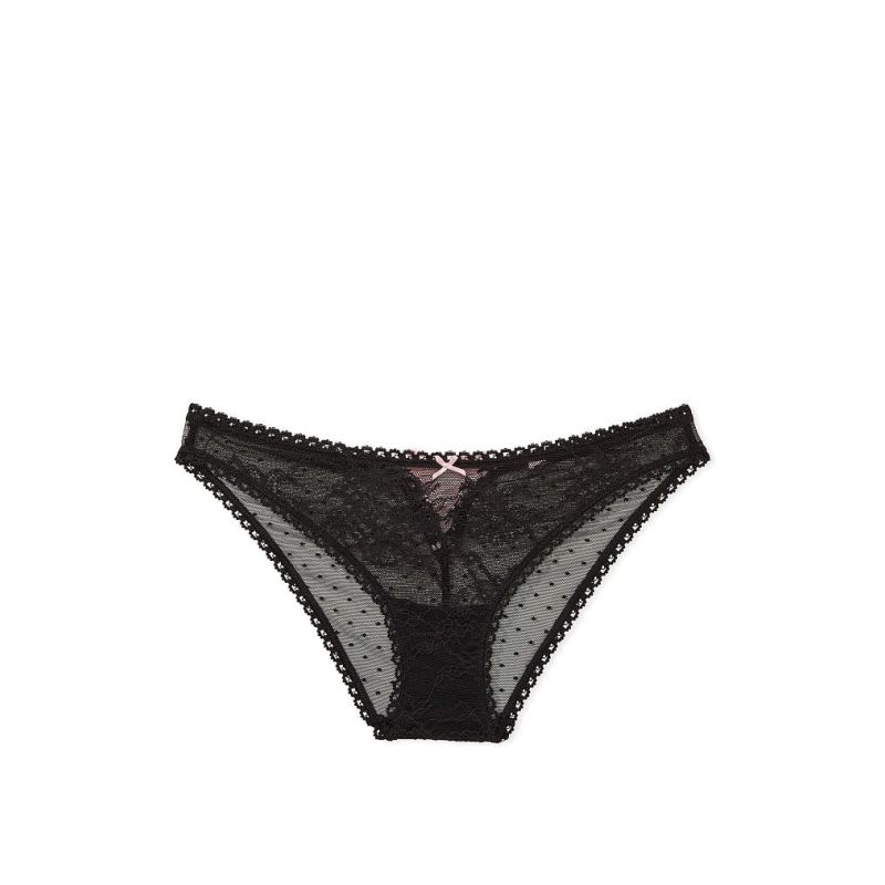 Жіночі трусики Dream Angels Lace-Up Cheekini Panty Black