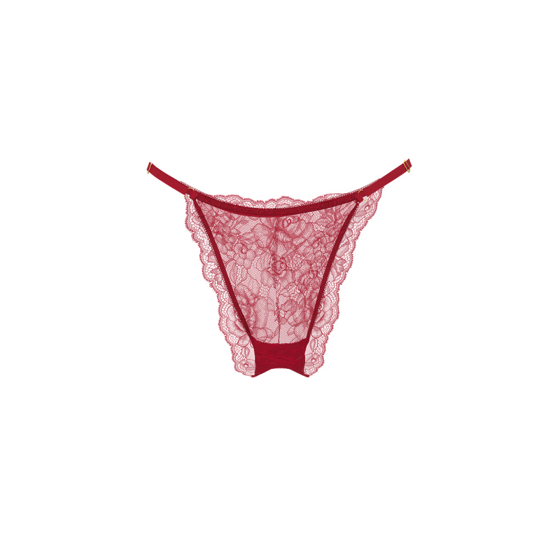 Трусики Very Sexy Rose Lace Adjustable Brazilian Panty Red Lacquer