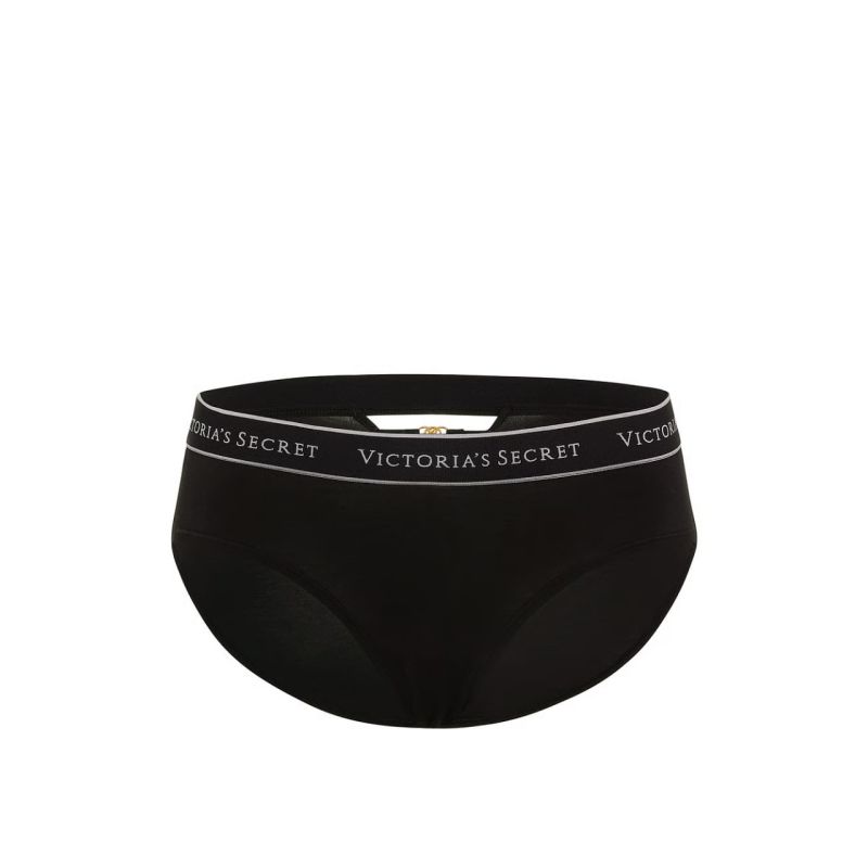 Трусики Logo Cotton Strappy Hiphugger Panty Black
