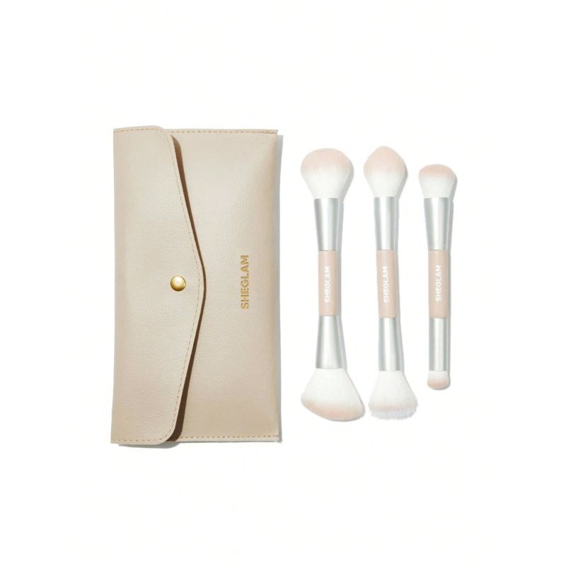 Набір пензликів для макіяжу Glam 101 Face Essentials Brush Set With Bag Dusty Pink