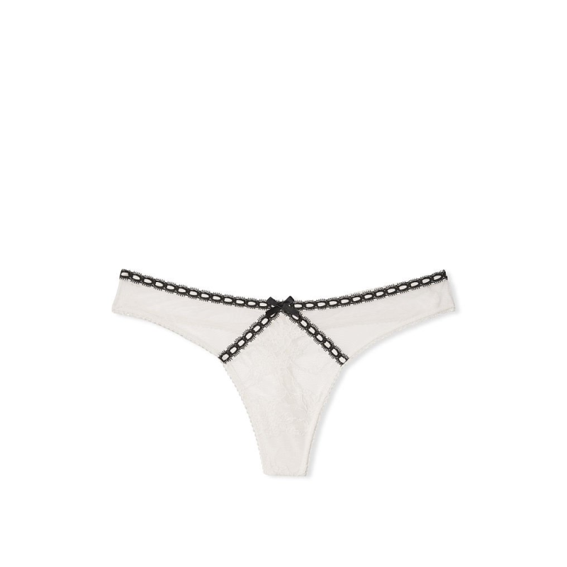 Трусики Heritage Ribbon Slot Thong Panty White