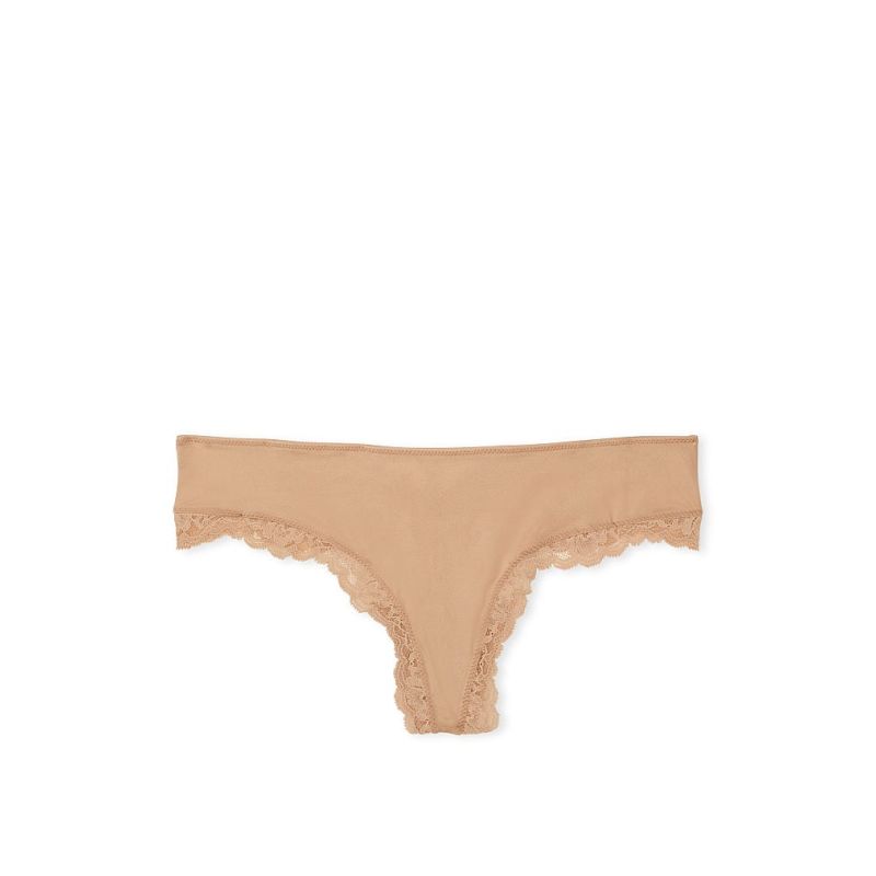 Трусики Smooth Cutout Back Thong Panty Praline