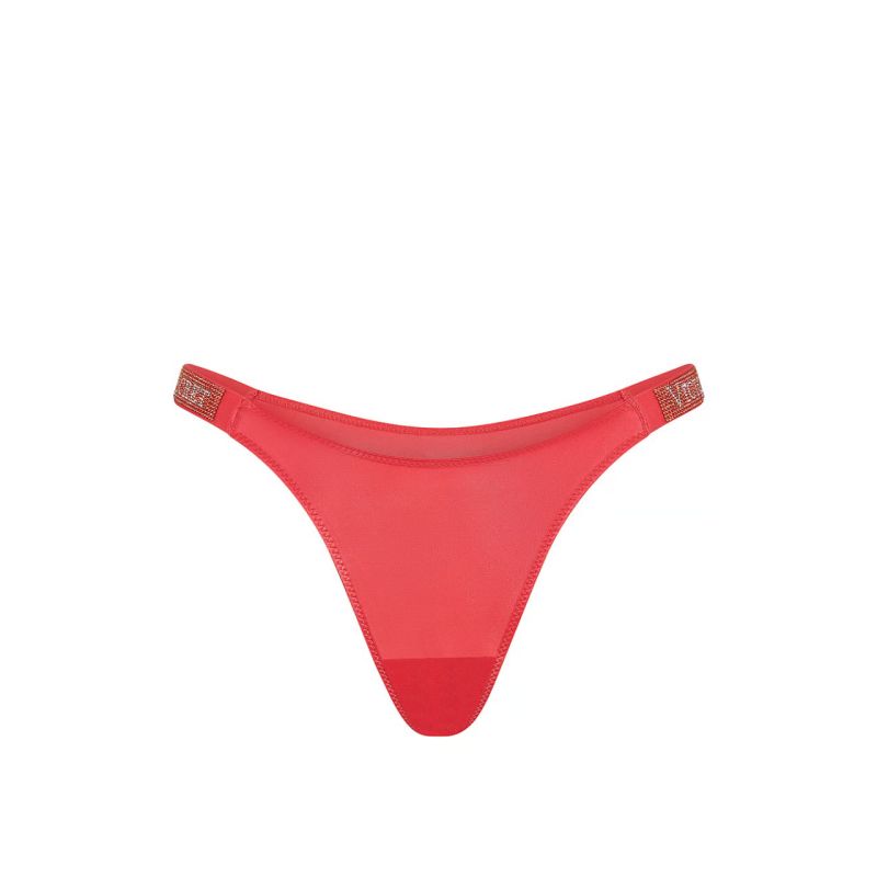 Трусики Shine Strap Brazilian Panty Hot Coral