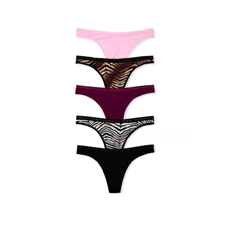 Набір трусиків 5-Pack Stretch Cotton Scoop Thong Panties