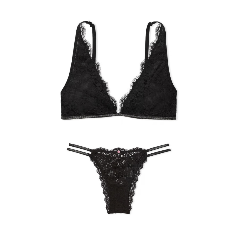 Комплект білизни Dream Angels Twinkle Lace Triangle Bra Black