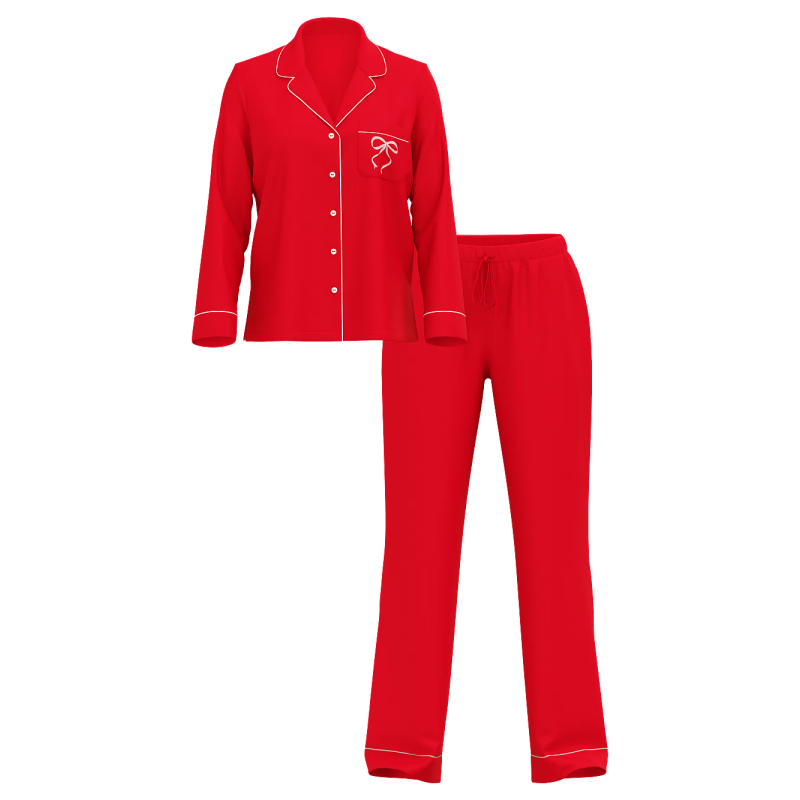 Піжама Modal Long Pajama Set Lipstick