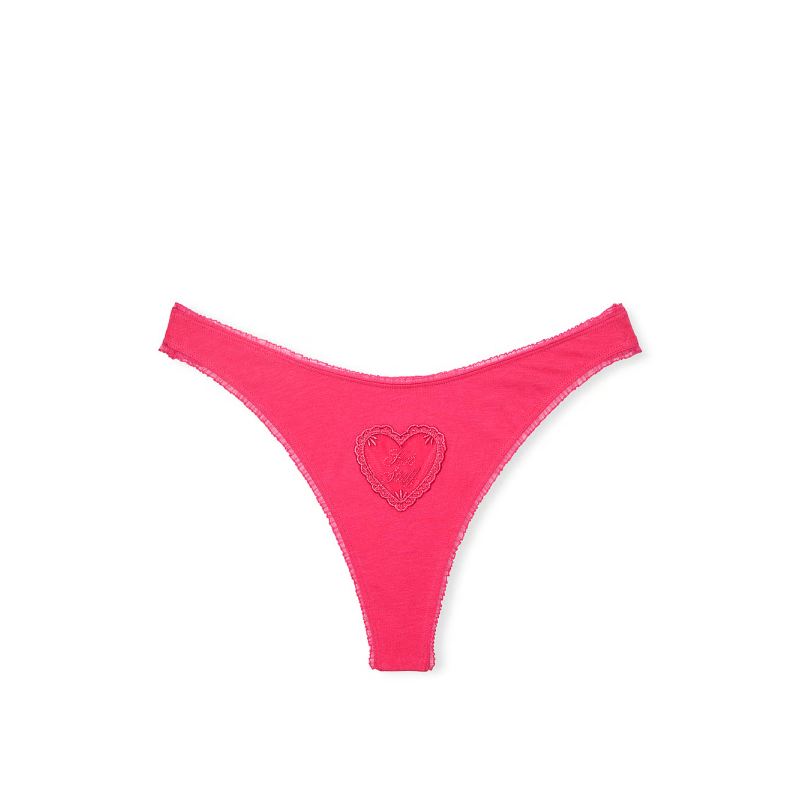 Трусики Cotton Thong Panty Double Bubble Mesh Heart Graphic