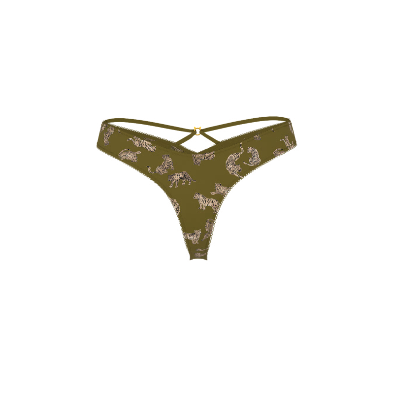 Трусики Strappy-Back Charm High-Leg Thong Panty Tigers