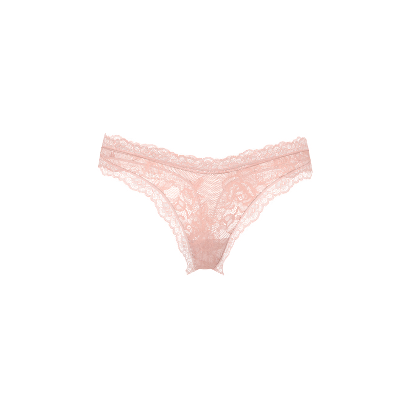Трусики Rose Lace Shimmer High-Leg Thong Panty Pink