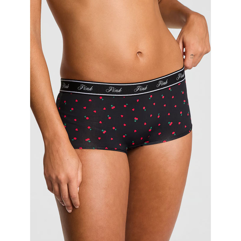 Трусики Logo Micro Boyshort Panty Black Cherry Heart Print