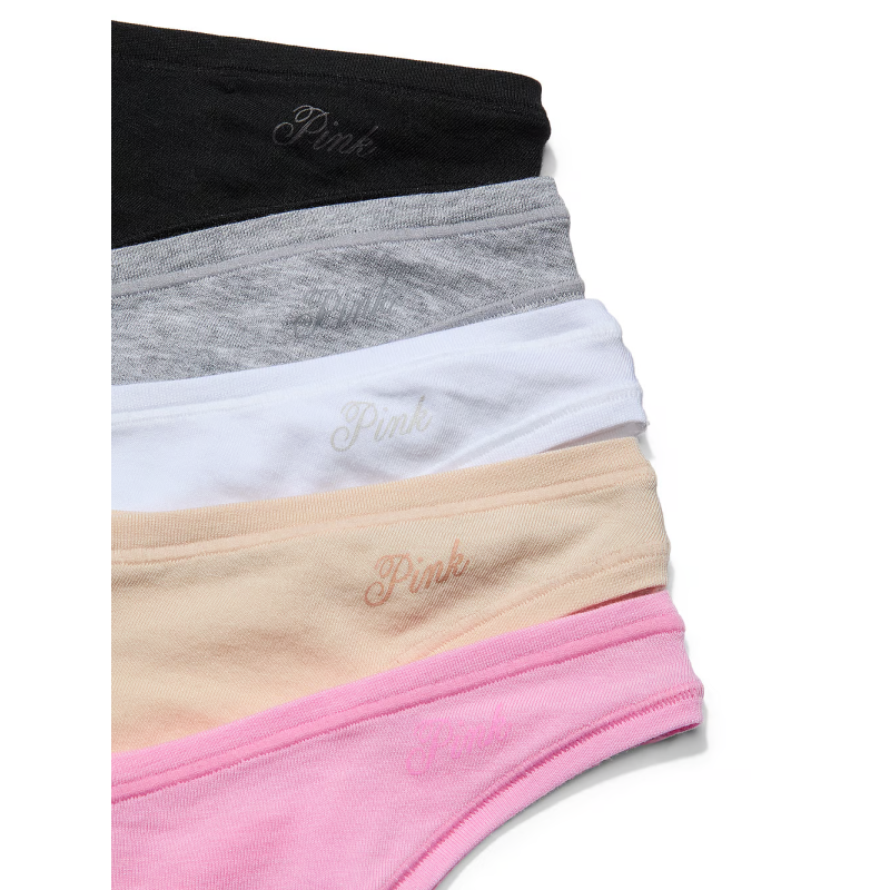 Набір трусиків 5-Pack Logo Cotton High-Leg Thong Panties Just The Basics