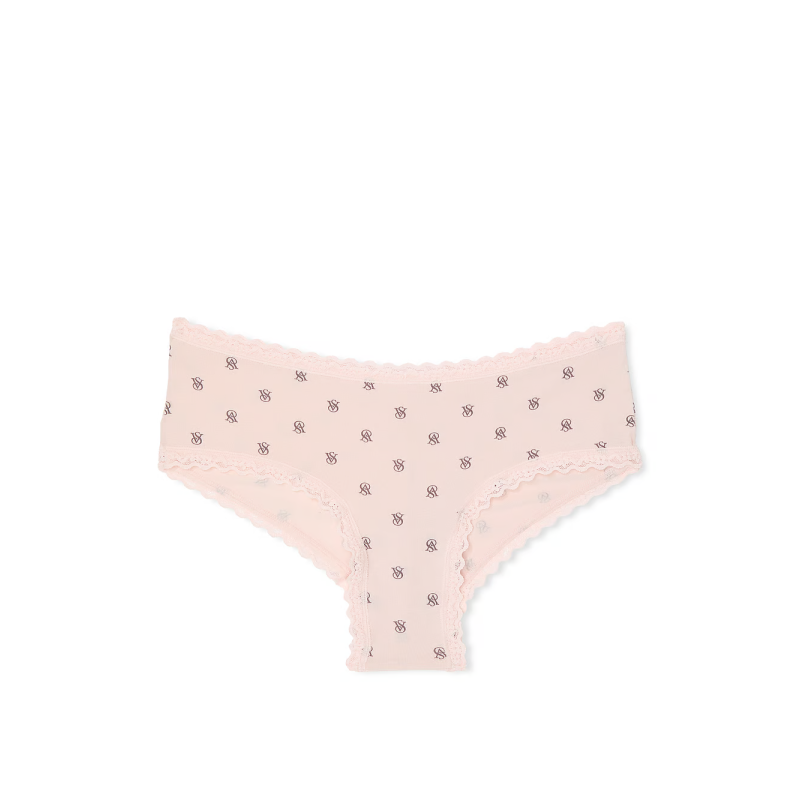 Жіночі трусики Cotton Lace-Waist Cheeky Panty Pink Logo Dots