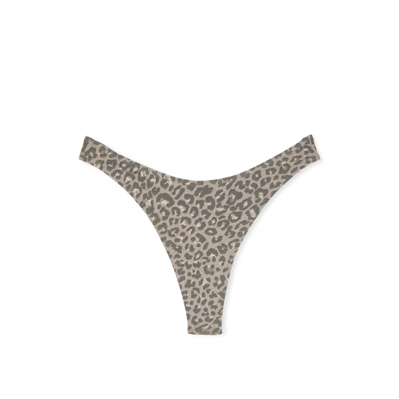 Трусики Stretch Cotton High-Leg Scoop Thong Panty Dove Grey Leopard